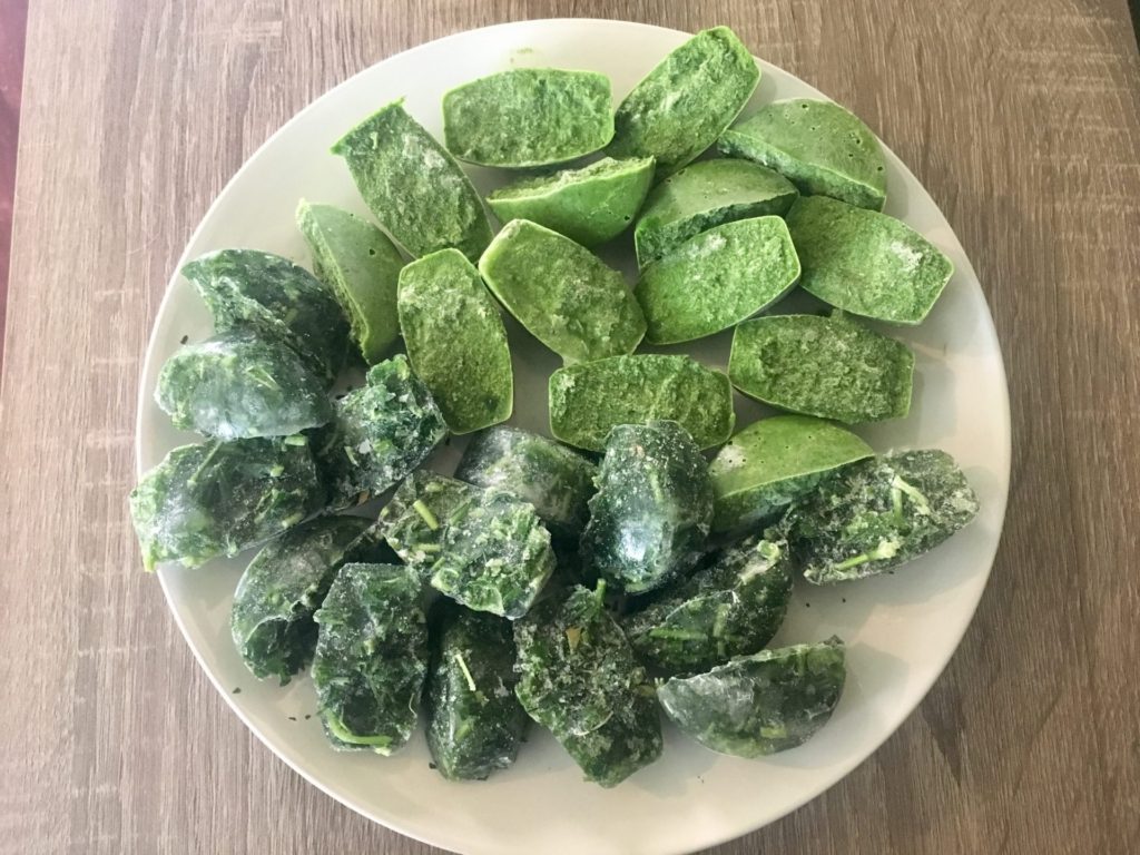 Frozen parsley Ice Cubes